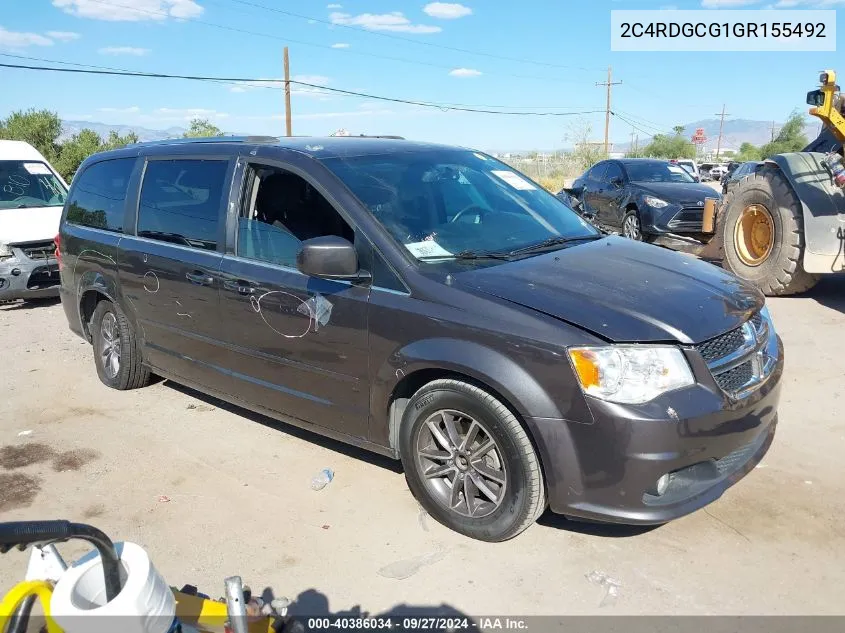 2C4RDGCG1GR155492 2016 Dodge Grand Caravan Sxt