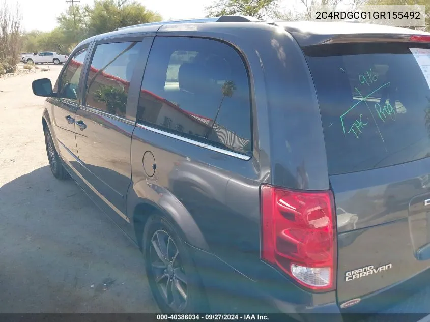 2C4RDGCG1GR155492 2016 Dodge Grand Caravan Sxt