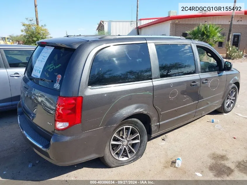 2C4RDGCG1GR155492 2016 Dodge Grand Caravan Sxt