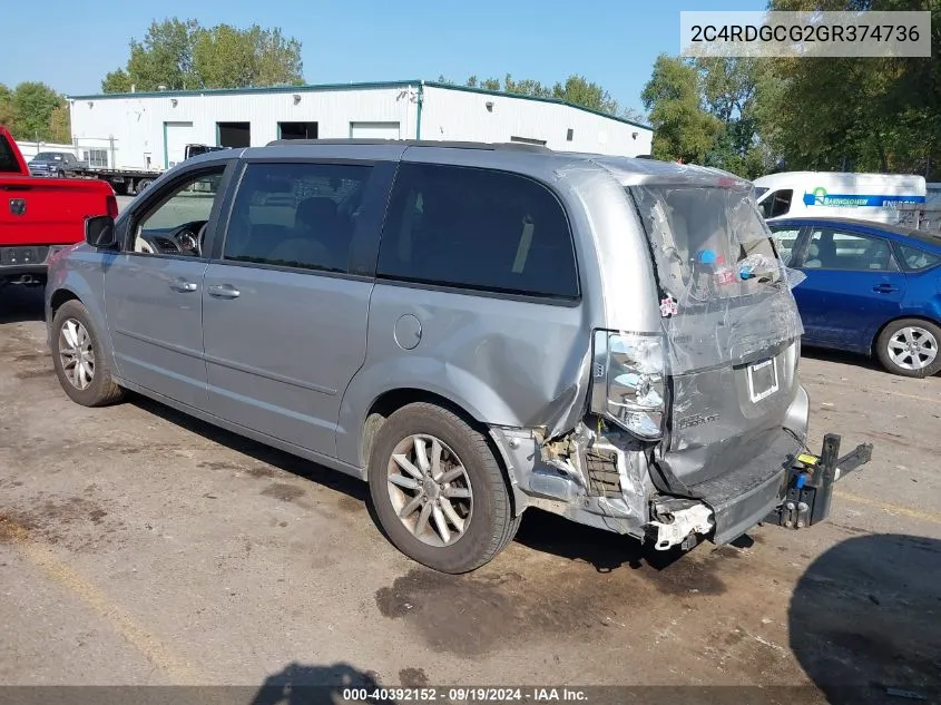 2C4RDGCG2GR374736 2016 Dodge Grand Caravan Sxt