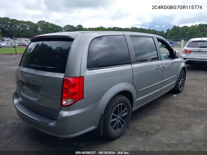 2C4RDGBG7GR115774 2016 Dodge Grand Caravan Se Plus