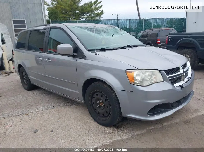 2016 Dodge Grand Caravan Sxt VIN: 2C4RDGCG7GR181174 Lot: 40403656