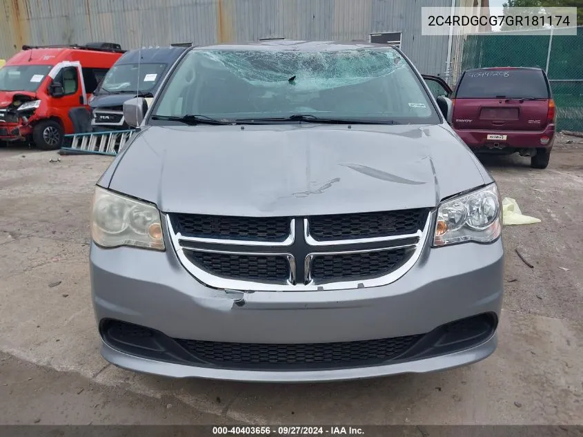 2016 Dodge Grand Caravan Sxt VIN: 2C4RDGCG7GR181174 Lot: 40403656