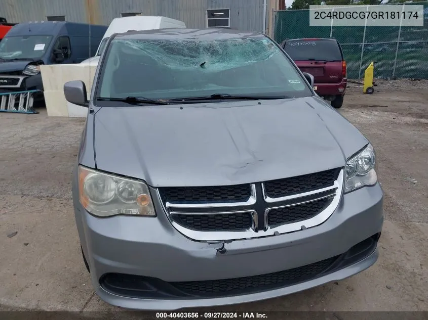 2016 Dodge Grand Caravan Sxt VIN: 2C4RDGCG7GR181174 Lot: 40403656