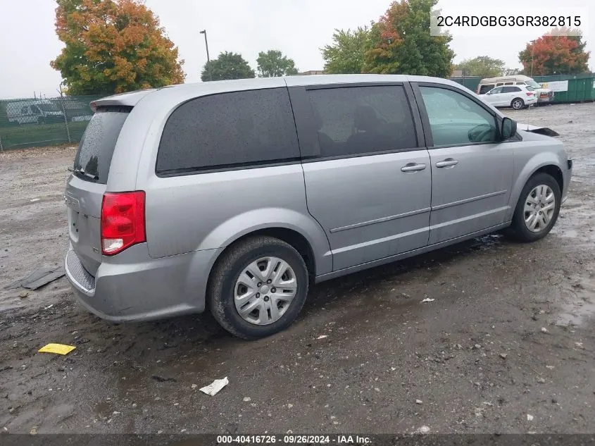 2C4RDGBG3GR382815 2016 Dodge Grand Caravan Se