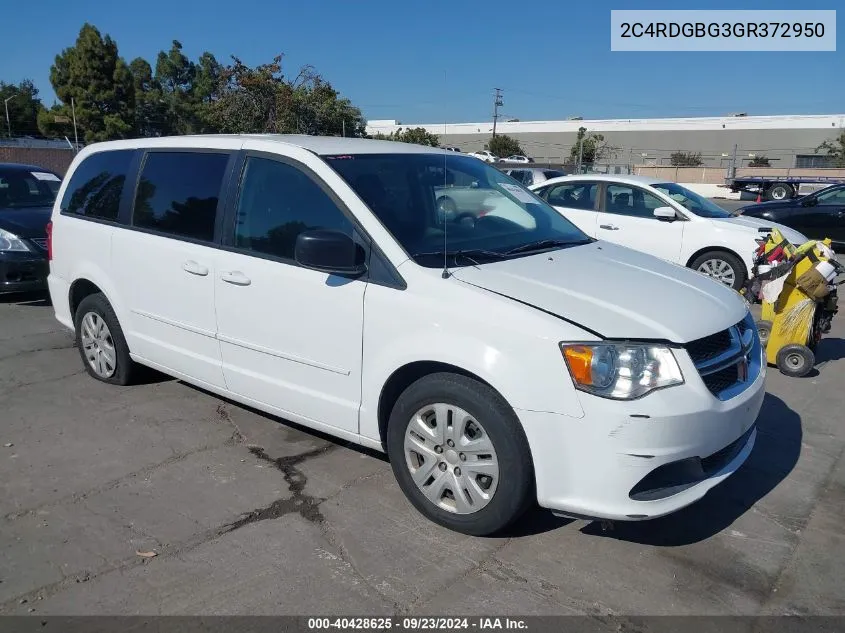 2C4RDGBG3GR372950 2016 Dodge Grand Caravan Se