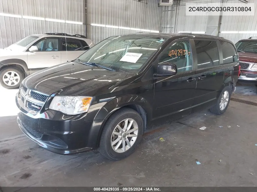 2016 Dodge Grand Caravan Sxt VIN: 2C4RDGCG3GR310804 Lot: 40429335