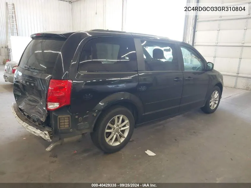 2016 Dodge Grand Caravan Sxt VIN: 2C4RDGCG3GR310804 Lot: 40429335