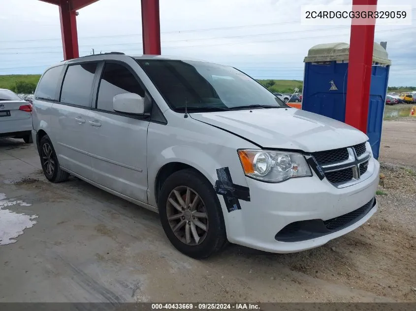 2016 Dodge Grand Caravan Sxt VIN: 2C4RDGCG3GR329059 Lot: 40433669