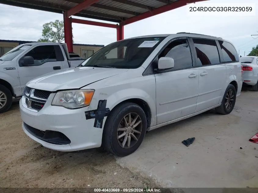 2016 Dodge Grand Caravan Sxt VIN: 2C4RDGCG3GR329059 Lot: 40433669