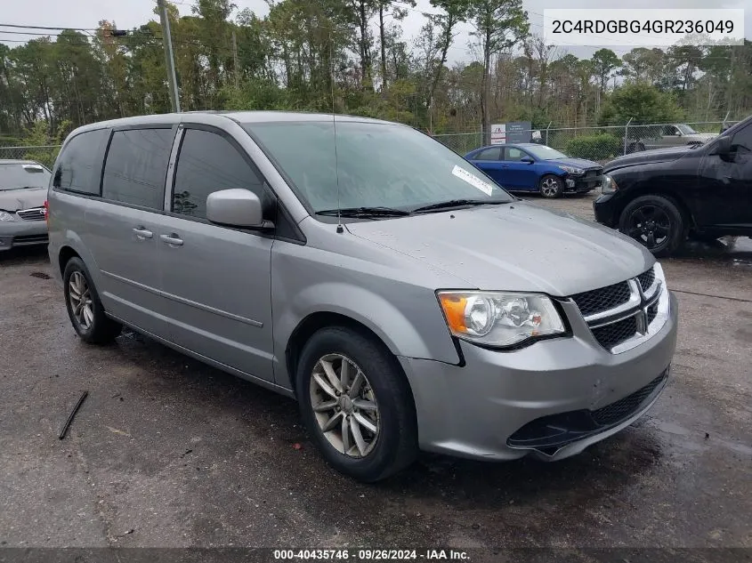 2016 Dodge Grand Caravan Se VIN: 2C4RDGBG4GR236049 Lot: 40435746