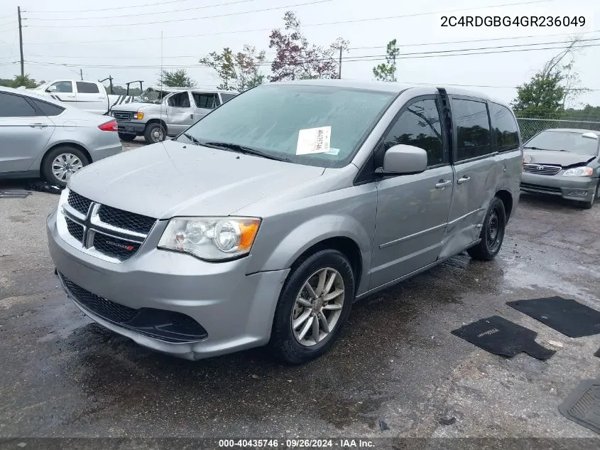 2016 Dodge Grand Caravan Se VIN: 2C4RDGBG4GR236049 Lot: 40435746