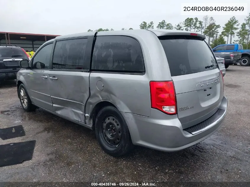 2016 Dodge Grand Caravan Se VIN: 2C4RDGBG4GR236049 Lot: 40435746