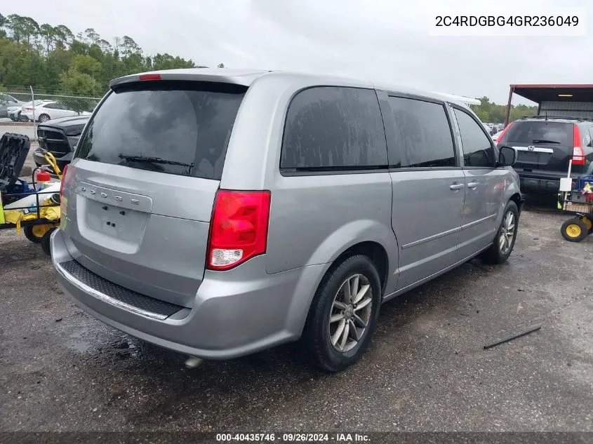 2016 Dodge Grand Caravan Se VIN: 2C4RDGBG4GR236049 Lot: 40435746