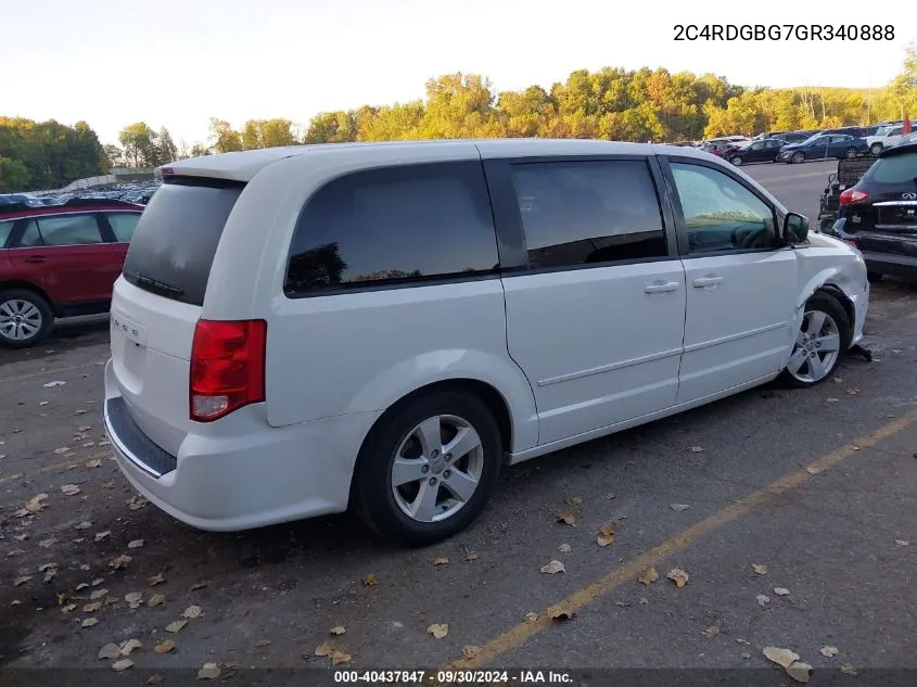 2016 Dodge Grand Caravan Se VIN: 2C4RDGBG7GR340888 Lot: 40437847