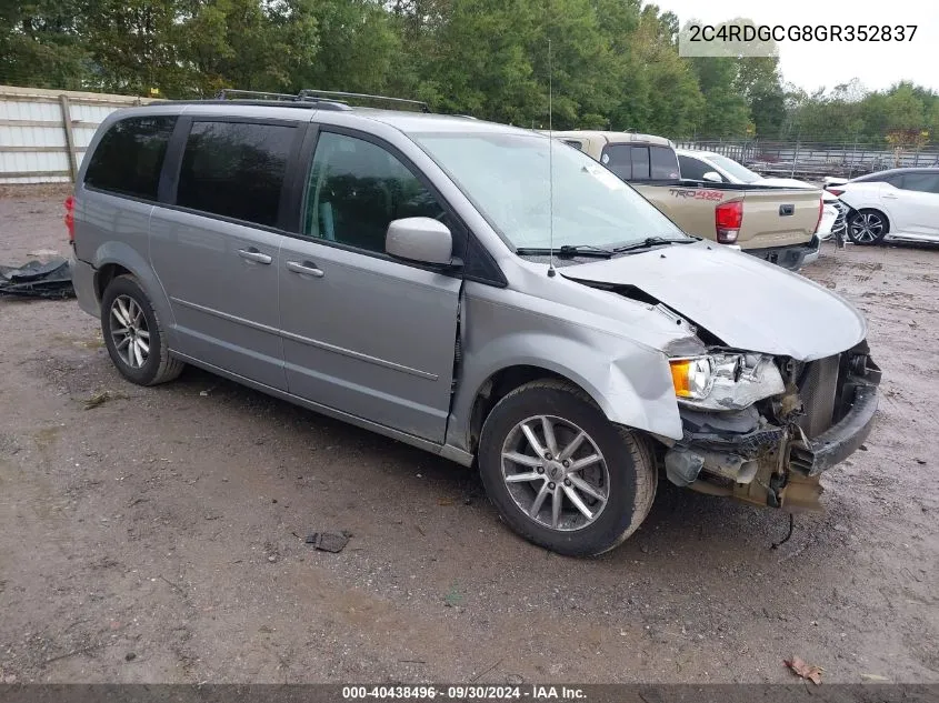 2016 Dodge Grand Caravan Sxt VIN: 2C4RDGCG8GR352837 Lot: 40438496