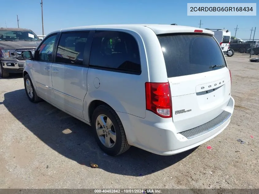 2016 Dodge Grand Caravan Se VIN: 2C4RDGBG6GR168434 Lot: 40452842