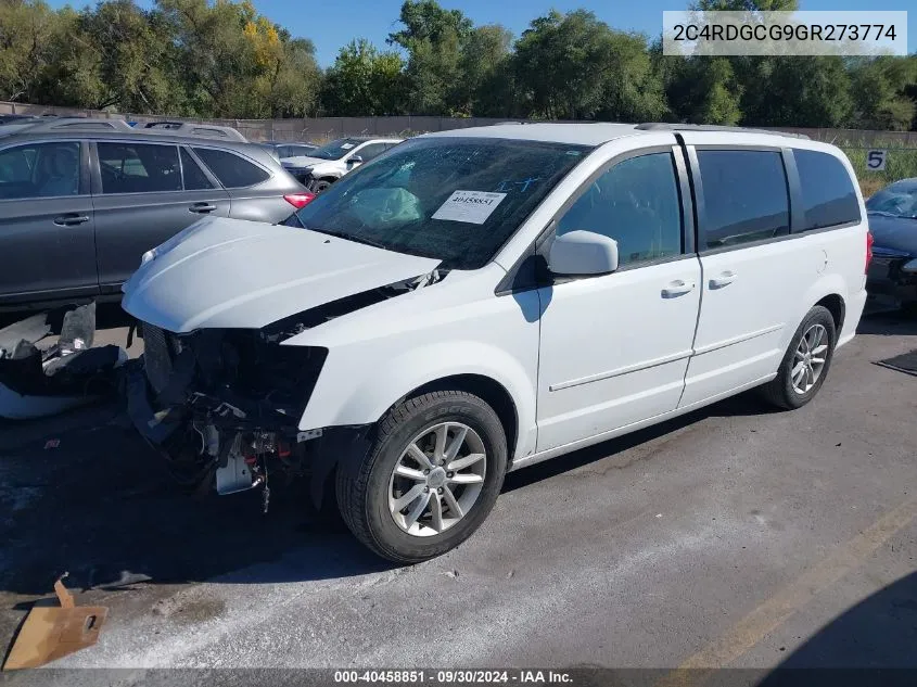 2016 Dodge Grand Caravan Sxt VIN: 2C4RDGCG9GR273774 Lot: 40458851