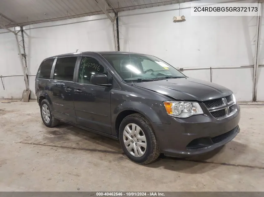 2016 Dodge Grand Caravan Se VIN: 2C4RDGBG5GR372173 Lot: 40462546