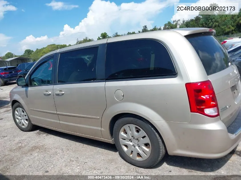 2016 Dodge Grand Caravan Se VIN: 2C4RDGBG0GR202173 Lot: 40473436