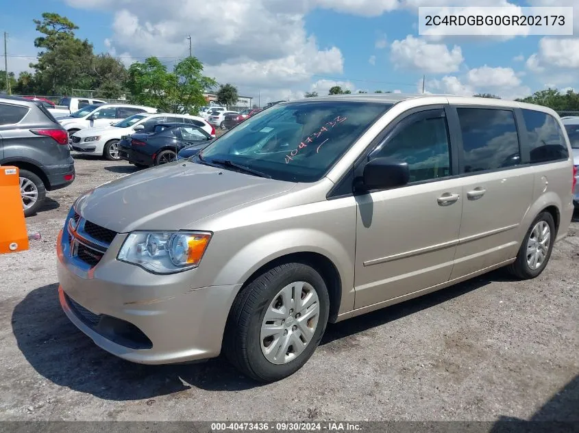 2016 Dodge Grand Caravan Se VIN: 2C4RDGBG0GR202173 Lot: 40473436