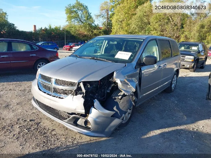 2C4RDGBG8GR340673 2016 Dodge Grand Caravan Se