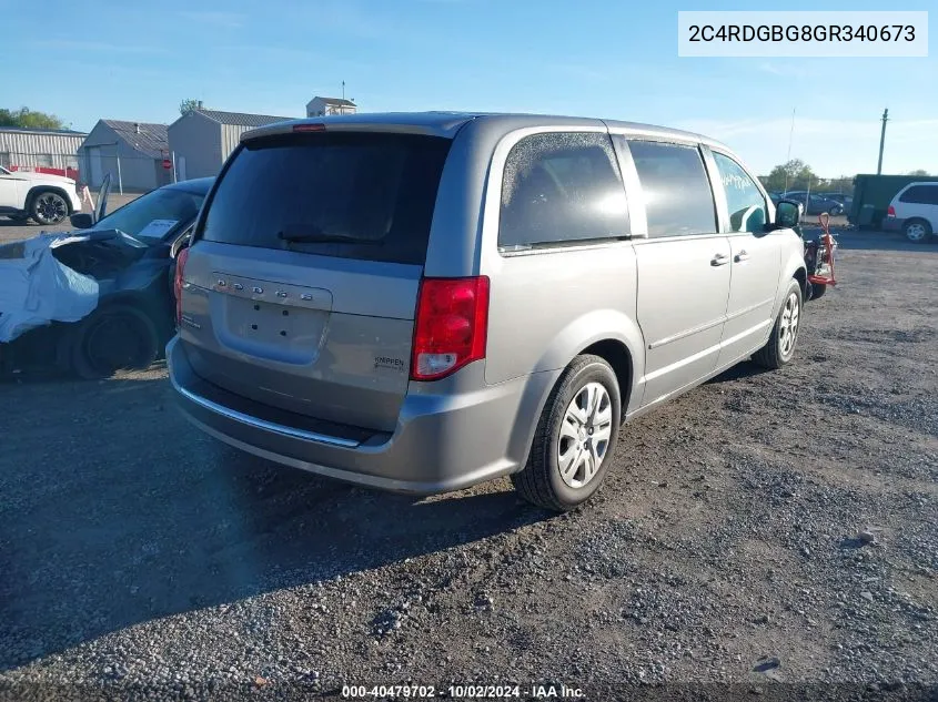 2016 Dodge Grand Caravan Se VIN: 2C4RDGBG8GR340673 Lot: 40479702