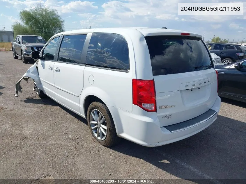 2016 Dodge Grand Caravan Se VIN: 2C4RDGBG5GR211953 Lot: 40483299