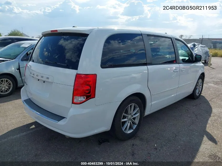 2016 Dodge Grand Caravan Se VIN: 2C4RDGBG5GR211953 Lot: 40483299