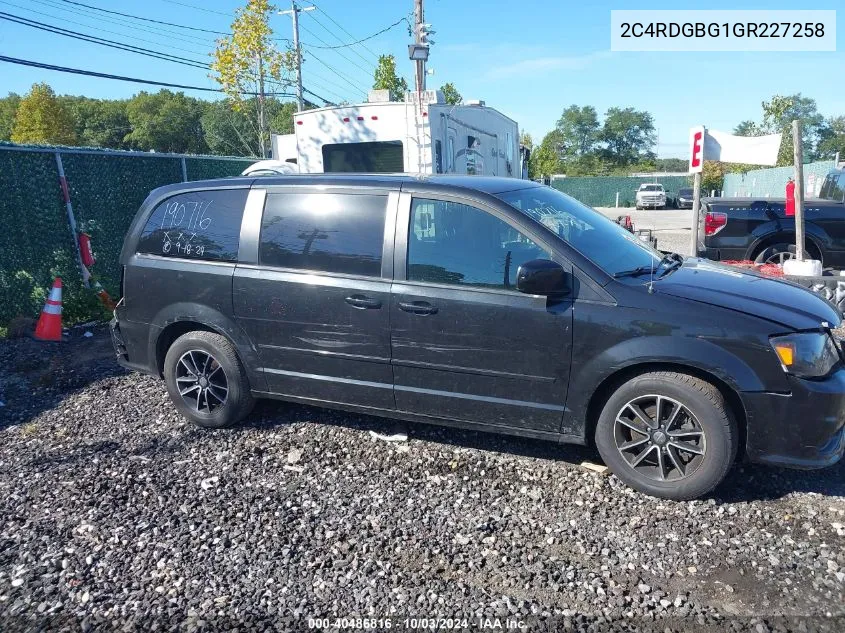 2016 Dodge Grand Caravan Se Plus VIN: 2C4RDGBG1GR227258 Lot: 40486816