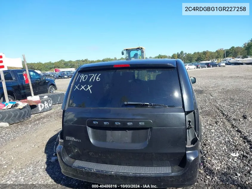 2C4RDGBG1GR227258 2016 Dodge Grand Caravan Se Plus