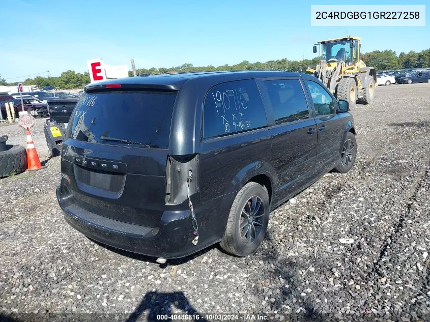 2C4RDGBG1GR227258 2016 Dodge Grand Caravan Se Plus