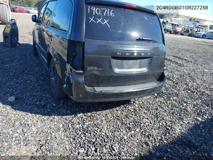 2C4RDGBG1GR227258 2016 Dodge Grand Caravan Se Plus