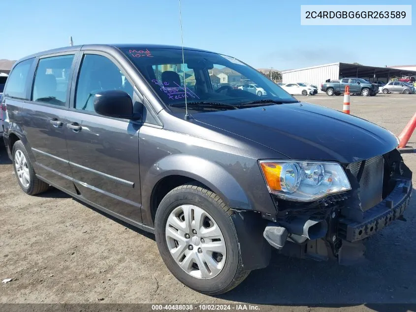 2016 Dodge Grand Caravan American Value Pkg VIN: 2C4RDGBG6GR263589 Lot: 40488038