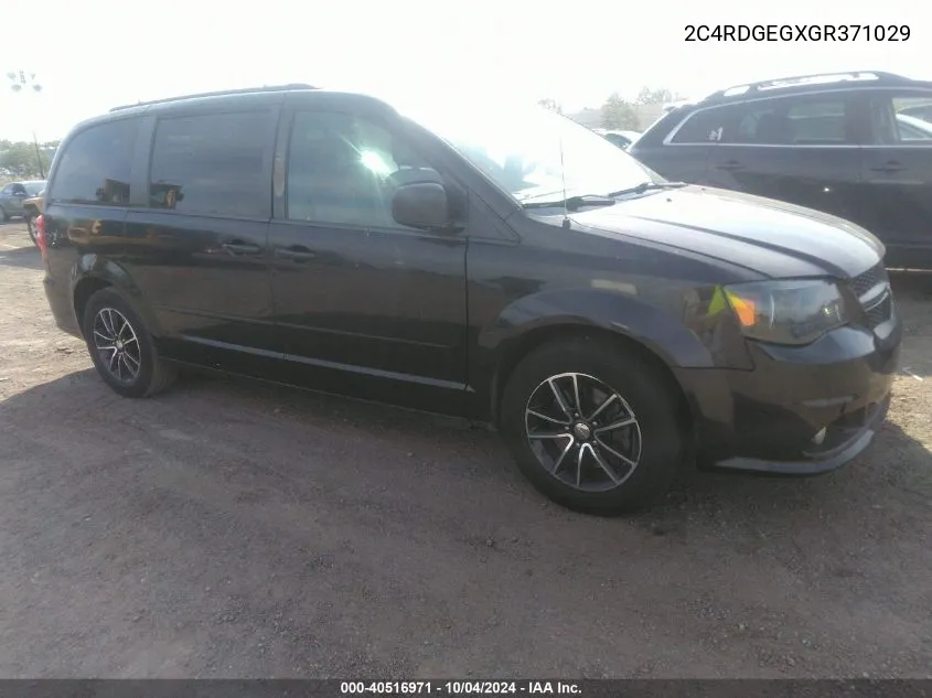 2016 Dodge Grand Caravan R/T VIN: 2C4RDGEGXGR371029 Lot: 40516971