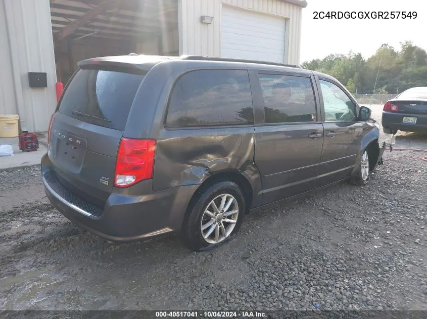 2016 Dodge Grand Caravan Sxt VIN: 2C4RDGCGXGR257549 Lot: 40517041