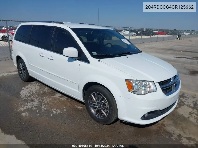 2016 Dodge Grand Caravan Sxt VIN: 2C4RDGCG4GR125662 Lot: 40565114