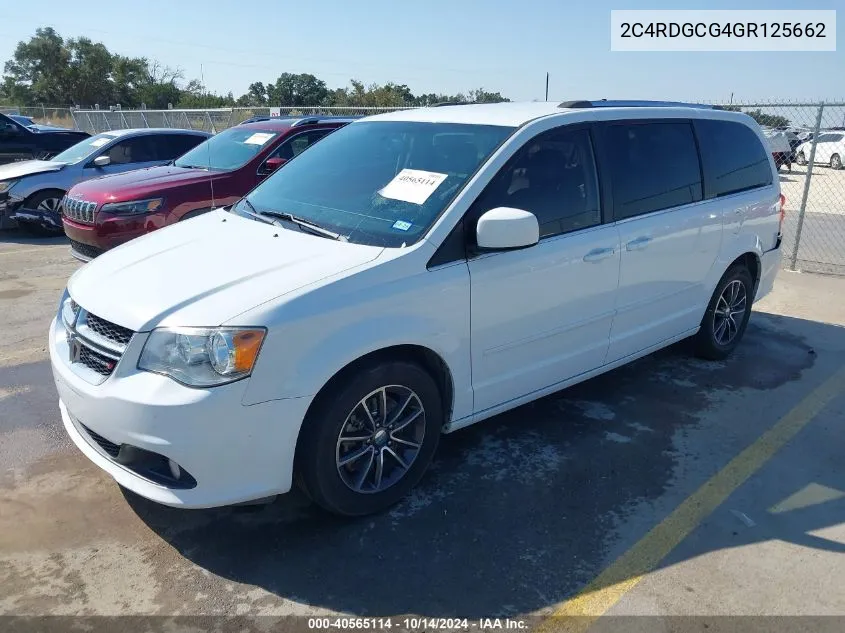 2016 Dodge Grand Caravan Sxt VIN: 2C4RDGCG4GR125662 Lot: 40565114