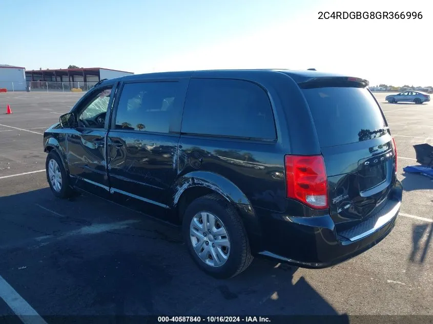 2016 Dodge Grand Caravan Se VIN: 2C4RDGBG8GR366996 Lot: 40587840