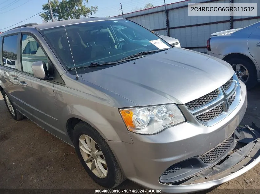 2016 Dodge Grand Caravan Sxt VIN: 2C4RDGCG6GR311512 Lot: 40593818