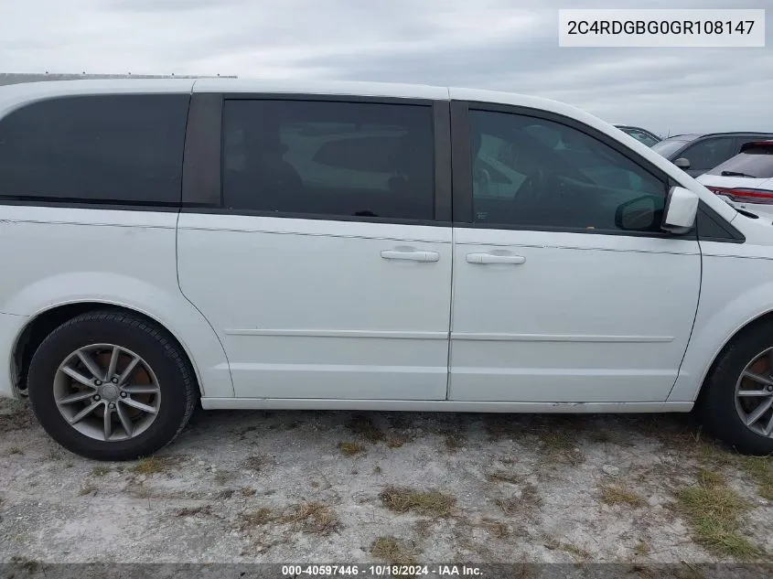 2C4RDGBG0GR108147 2016 Dodge Grand Caravan Se Plus