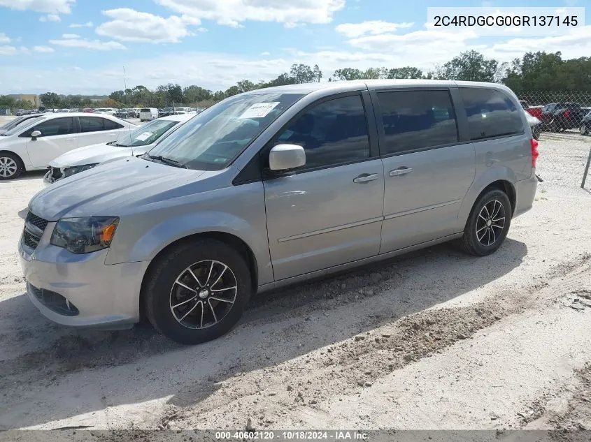 2C4RDGCG0GR137145 2016 Dodge Grand Caravan Sxt