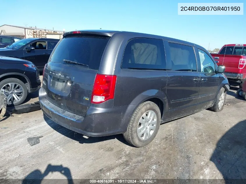 2C4RDGBG7GR401950 2016 Dodge Grand Caravan Se