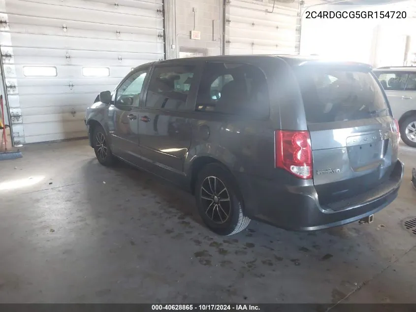 2016 Dodge Grand Caravan Sxt VIN: 2C4RDGCG5GR154720 Lot: 40628865