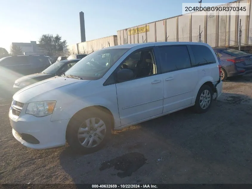 2C4RDGBG9GR370345 2016 Dodge Grand Caravan Se