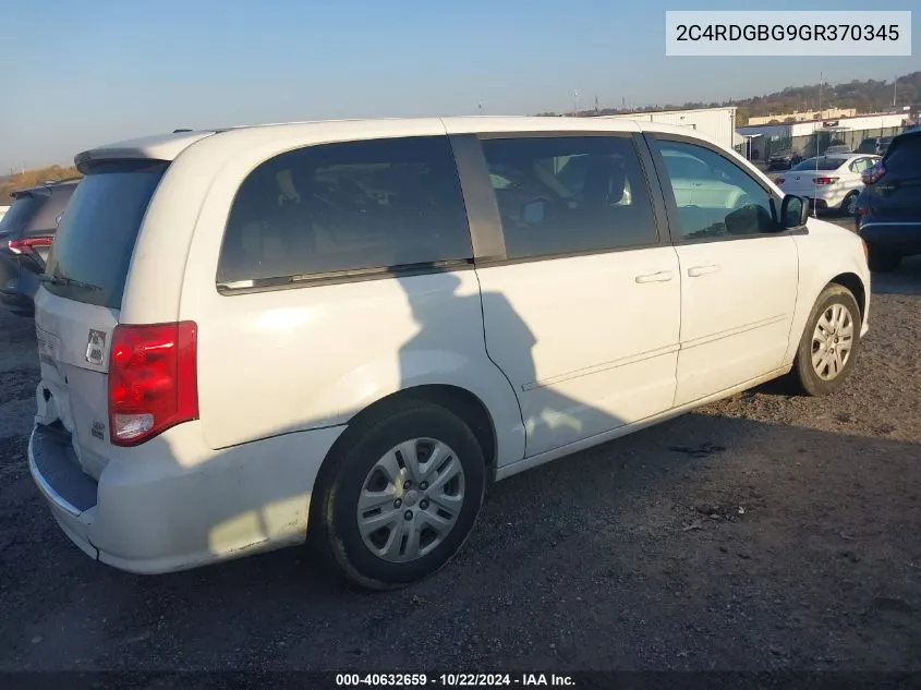 2C4RDGBG9GR370345 2016 Dodge Grand Caravan Se