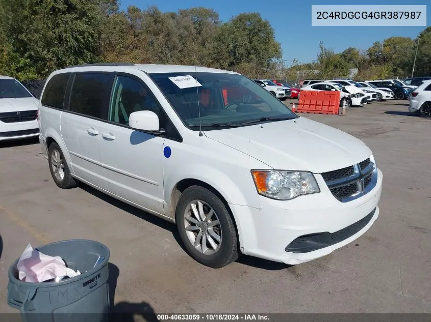 2016 Dodge Grand Caravan Sxt VIN: 2C4RDGCG4GR387987 Lot: 40633059