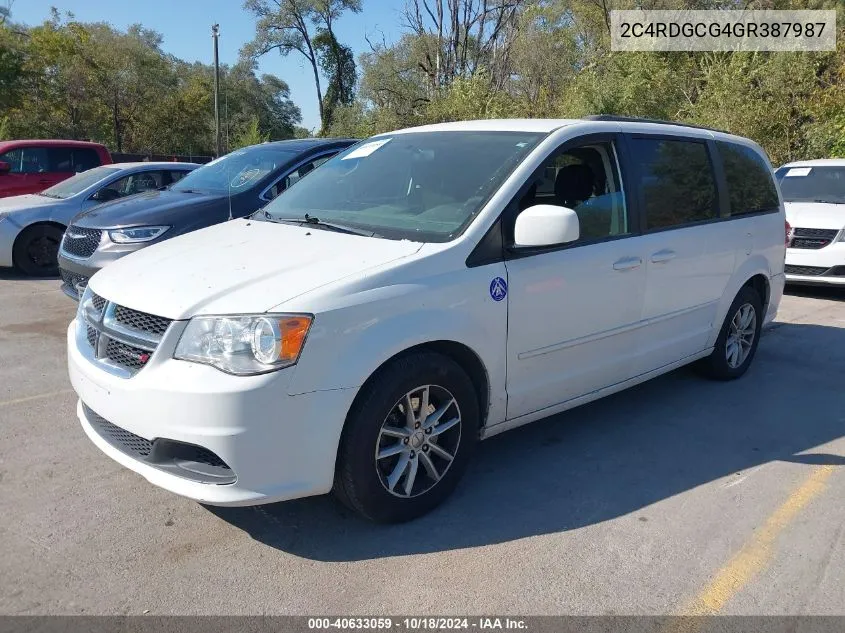 2016 Dodge Grand Caravan Sxt VIN: 2C4RDGCG4GR387987 Lot: 40633059