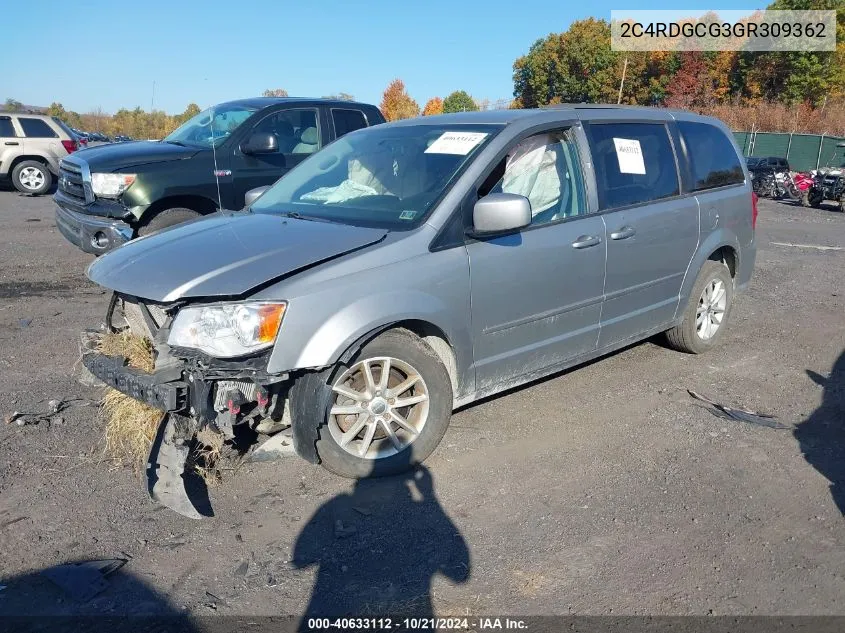 2016 Dodge Grand Caravan Sxt VIN: 2C4RDGCG3GR309362 Lot: 40633112