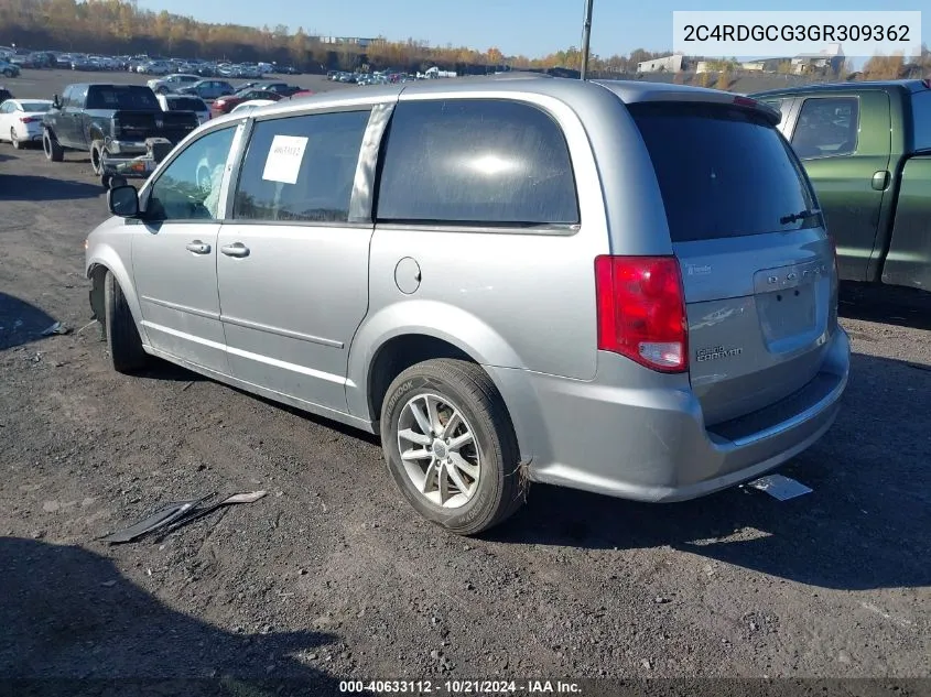 2016 Dodge Grand Caravan Sxt VIN: 2C4RDGCG3GR309362 Lot: 40633112